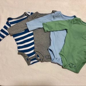Cloud Island Long Sleeve Onesies (4 Pack)